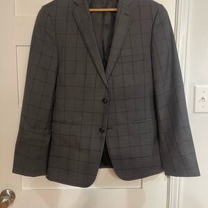 Elegant Charcoal Checkered Blazer for Men